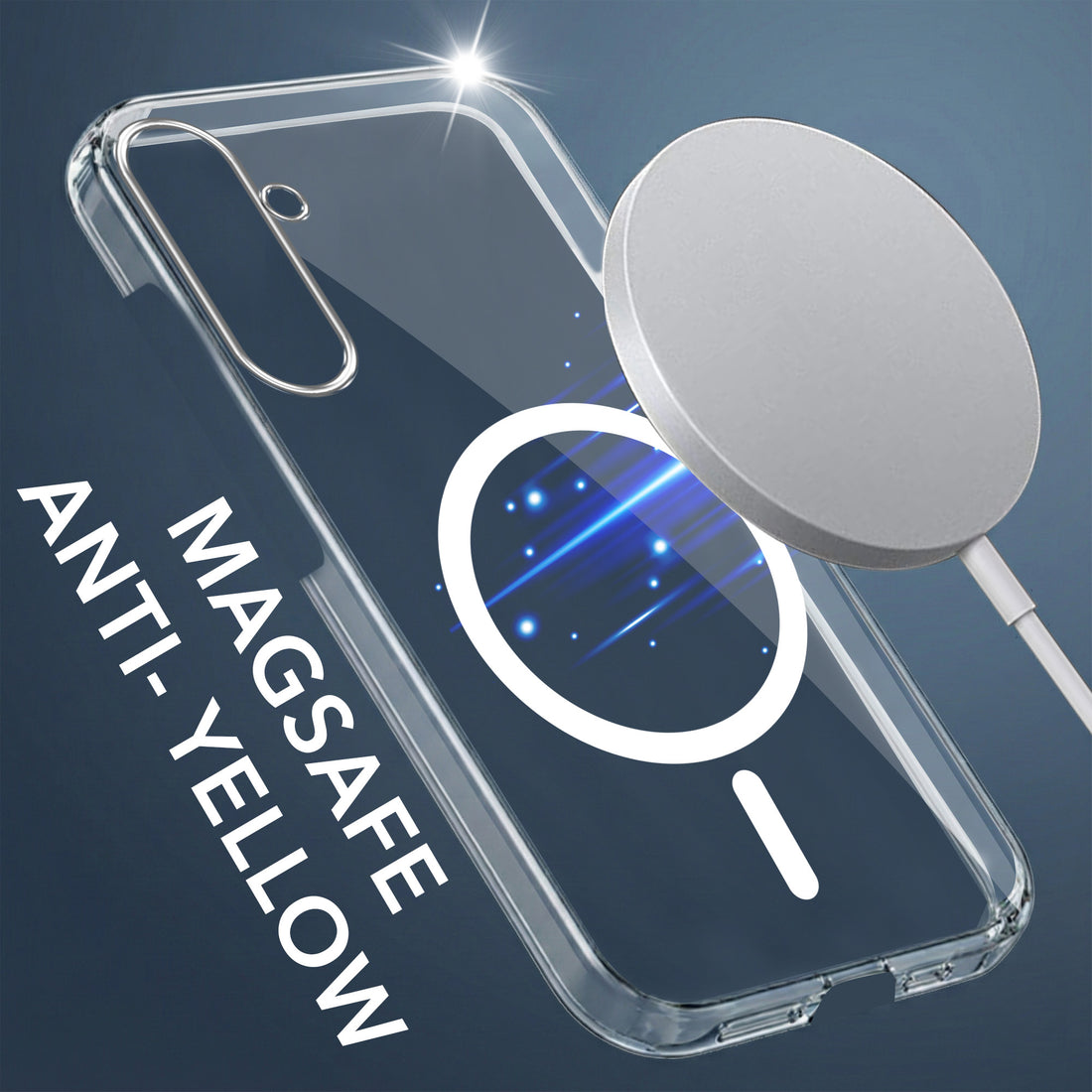For Samsung Galaxy M16 5G | Samsung Galaxy F16 5G Back Cover Case Lifetime Anti-Yellow MagSafe Compatible Clear (Sleek Hard Crystal | Shockproof and Camera Protection)