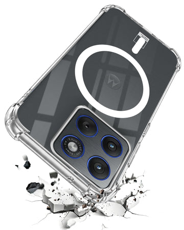 For Motorola Moto Edge 70 Back Cover Shockproof Crystal-Clear (Magsafe Wireless Support | Drop & Camera Protection | Hard Polycarbonate)