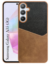 For Samsung Galaxy A35 Back Cover Case (Dual PU Leather Stitch | Professional Minimalist | Soft and Flexible)