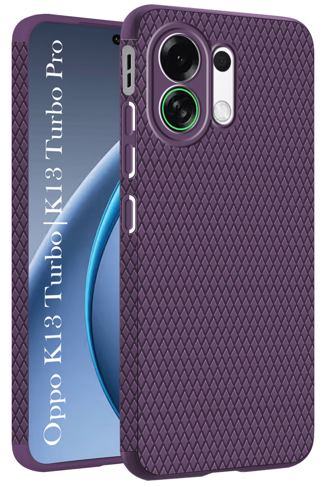 For Oppo K13 Turbo | Oppo K13 Turbo Pro Back Cover Case (Camera Protection | Side Grip Texture | Soft and Flexible)