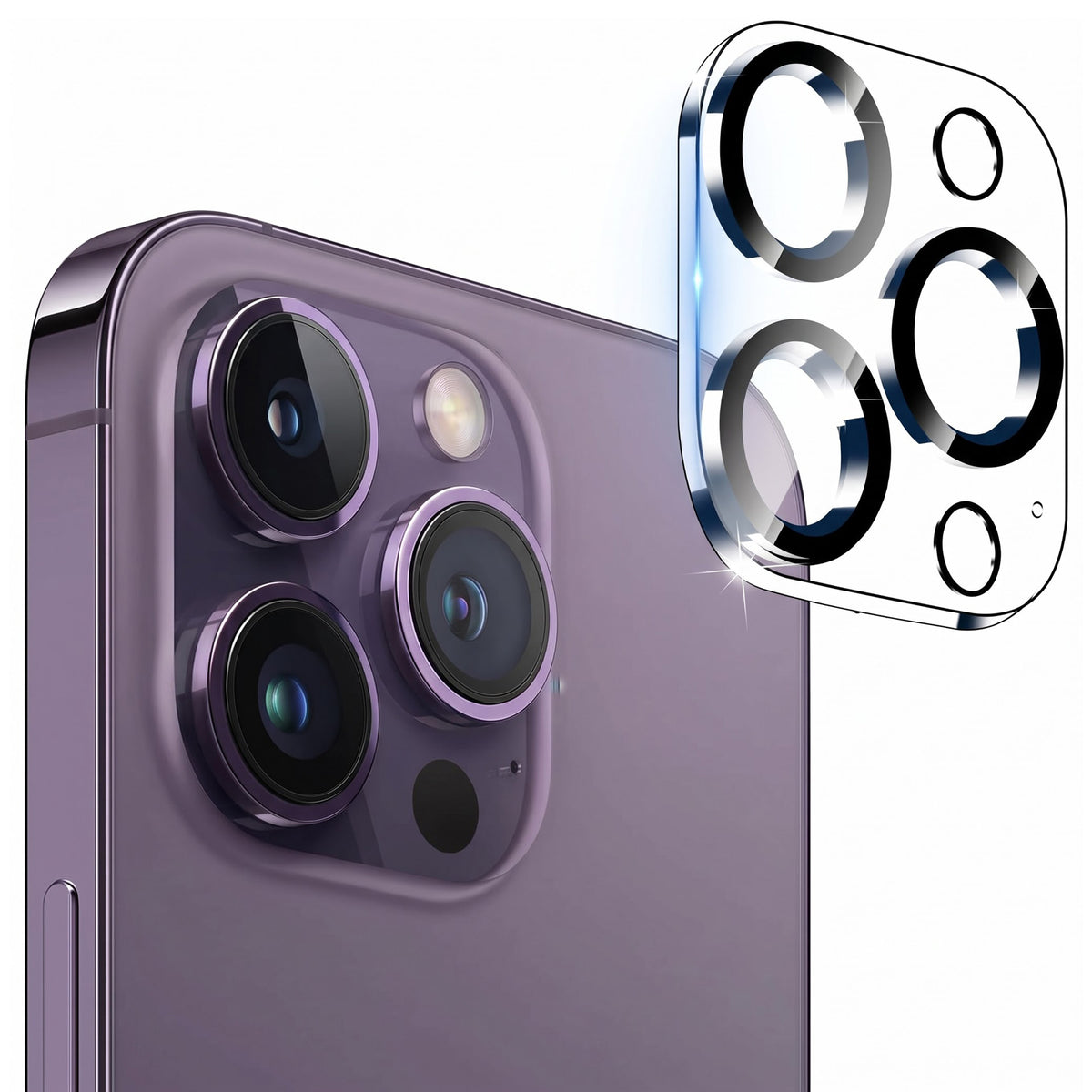 Crystal Clear Camera Lens Protector for iPhone 13 Pro  – Sapphire 9H+ Glass, Anti-Scratch, Anti-Drop & Case Friendly