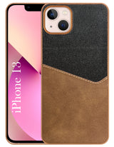For Apple iPhone 13 Back Cover Case (Dual PU Leather Stitch | Professional Minimalist | Soft and Flexible)