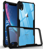 For Apple iPhone XR Back Cover Case ( Shockproof with Polycarbonate Clear Panel | Professional Black)