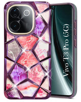 For Vivo T3 Pro Back Cover Case ( Dual Design Glitter Sparkle and Detachable Diamond Print Case | Soft and Flexible)