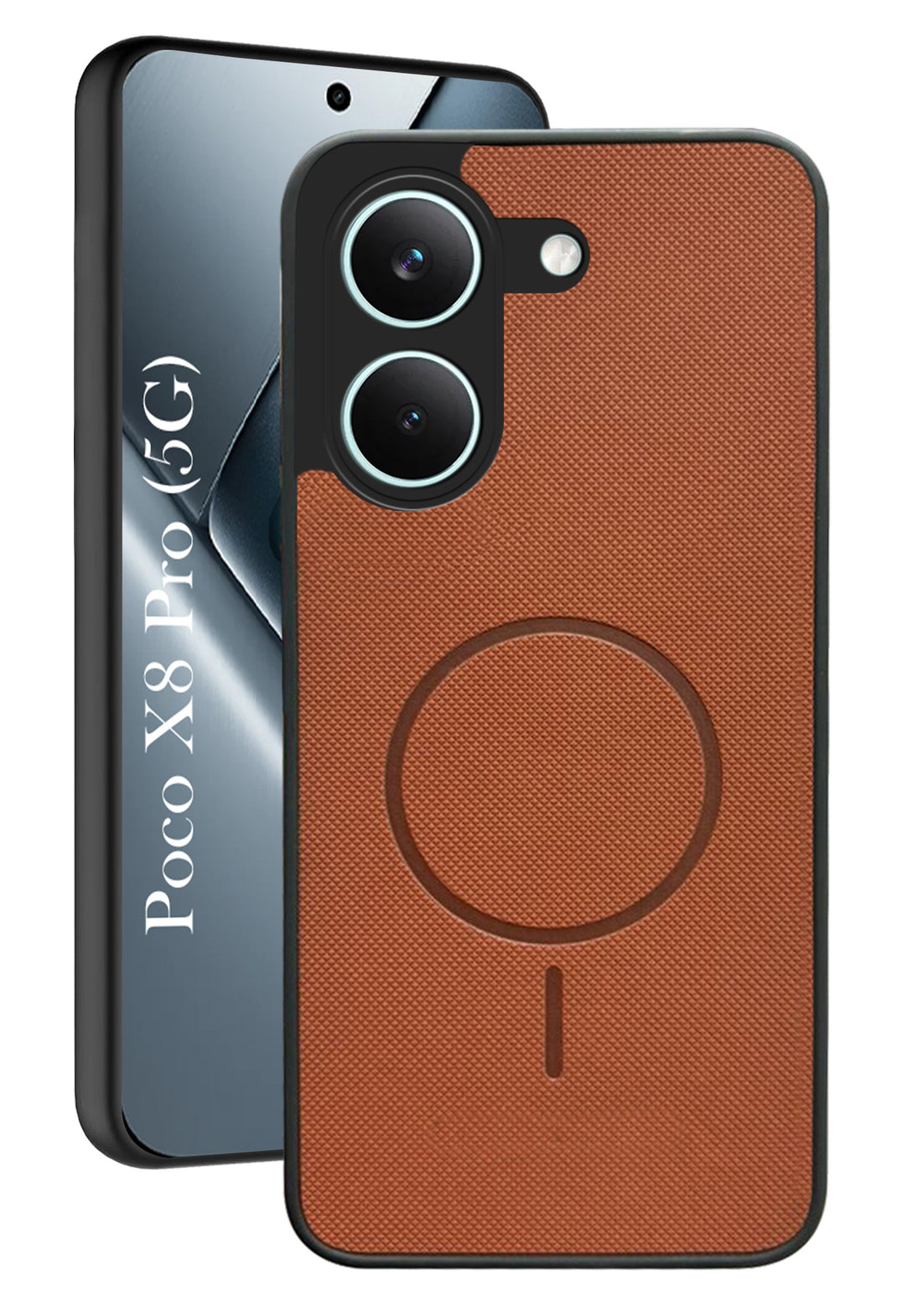 For Poco X8 Pro Back Cover Case PU Leather (Texture Grip Design | Professional Minimalist | Camera Protection | Soft and Flexible)
