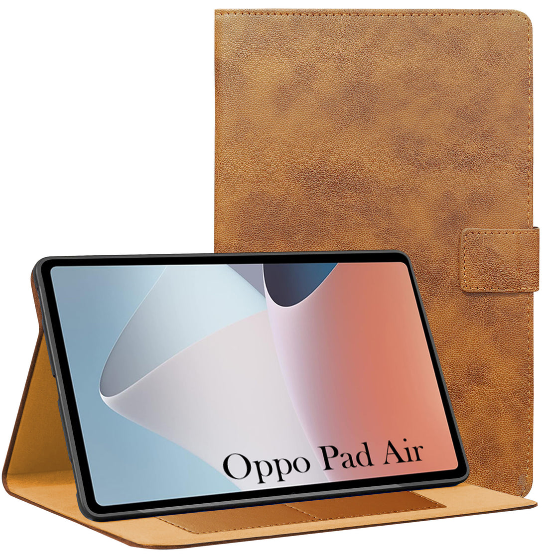 For Flip Cover Folio Cover Oppo Pad Air (OPD2102, X21N2) 10 Inch (PU Leather | Multi-Angle Smart Stand | Card Storage Slots | Silicone Back Pouch)