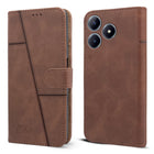 For Realme C63 Flip Cover Case (Stitched Leather with Magnetic Closure)
