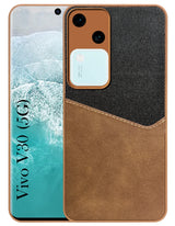 For Vivo V30 Back Cover Case (Dual PU Leather Stitch | Professional Minimalist | Soft and Flexible)
