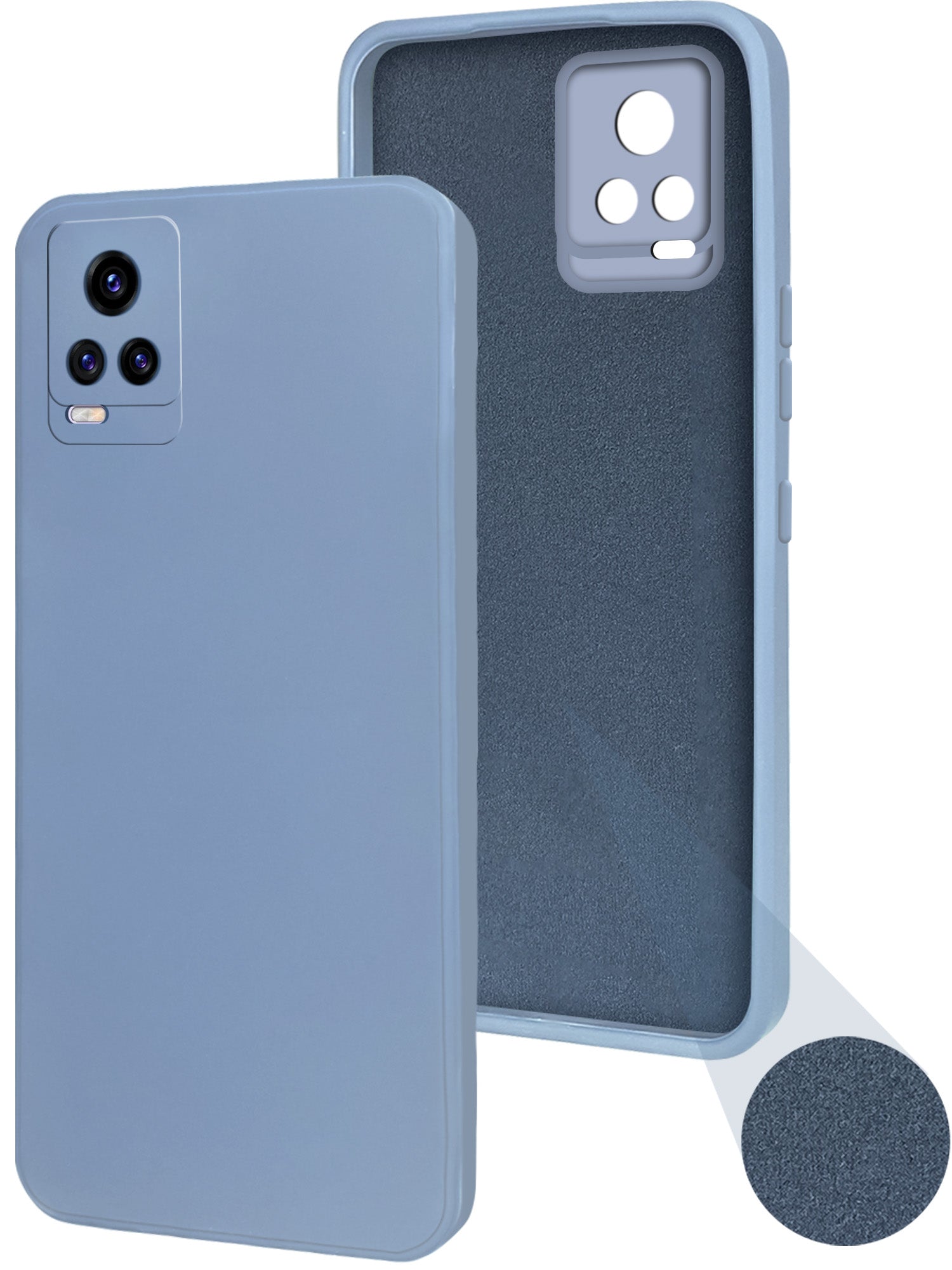 For Vivo V20 Back Cover Case ( Matte Finish Silicone with Inside Fiber cloth)
