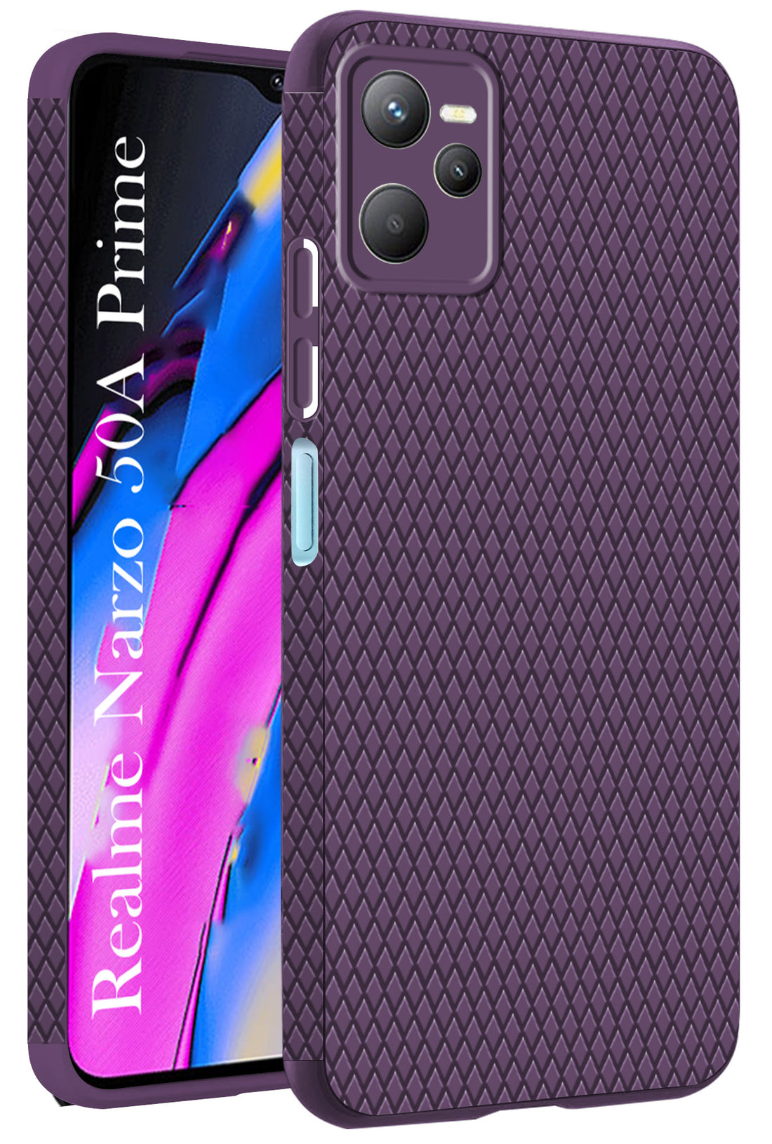 For Realme Narzo 50A Prime Back Cover Case (Liquid Silicone | Side Grip | Camera Protection)
