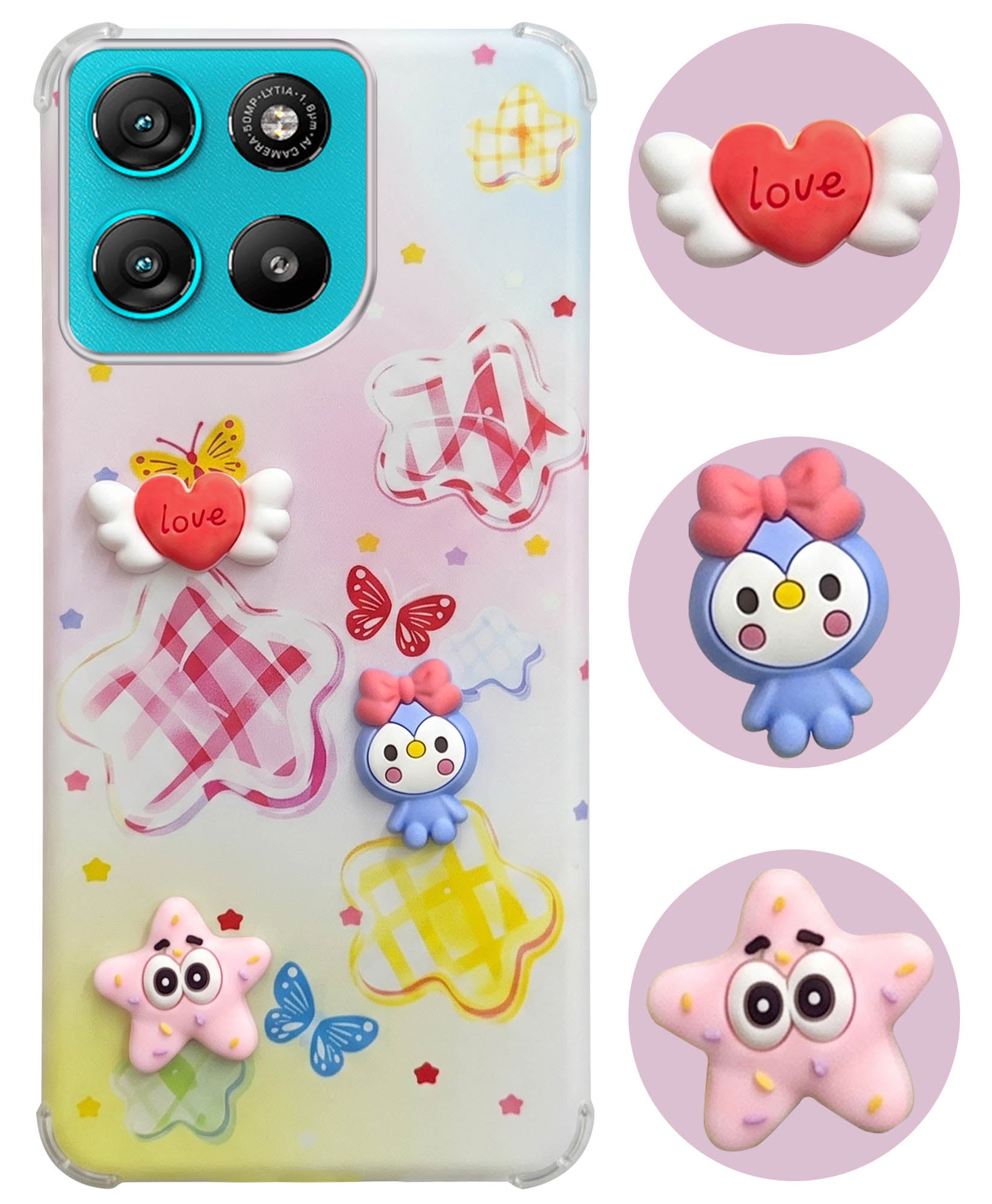 For Motorola Moto G67 Power | G57 Power Back Cover Case (3D Cute Cartoons | Hard Back Side Soft | Matte Premium Finish | HD Printing)