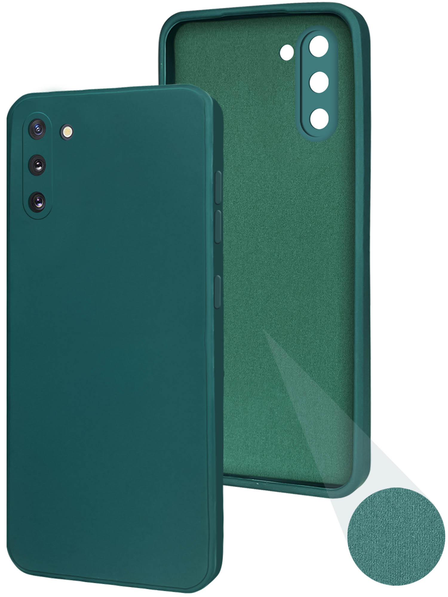 For Samsung Galaxy Note 10 Lite Back Cover Case (Matte Finish Silicone with Inside Fiber cloth)