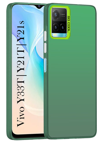 For Vivo Y33T | Vivo Y21T | Vivo Y21s Hard Back Cover Case (Velvet Touch | Professional Glossy Finish | Camera Protection Bump)