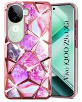 For Vivo iQOO Z9s  Back Cover Case ( Dual Design Glitter Sparkle and Detachable Diamond Print Case | Soft and Flexible)
