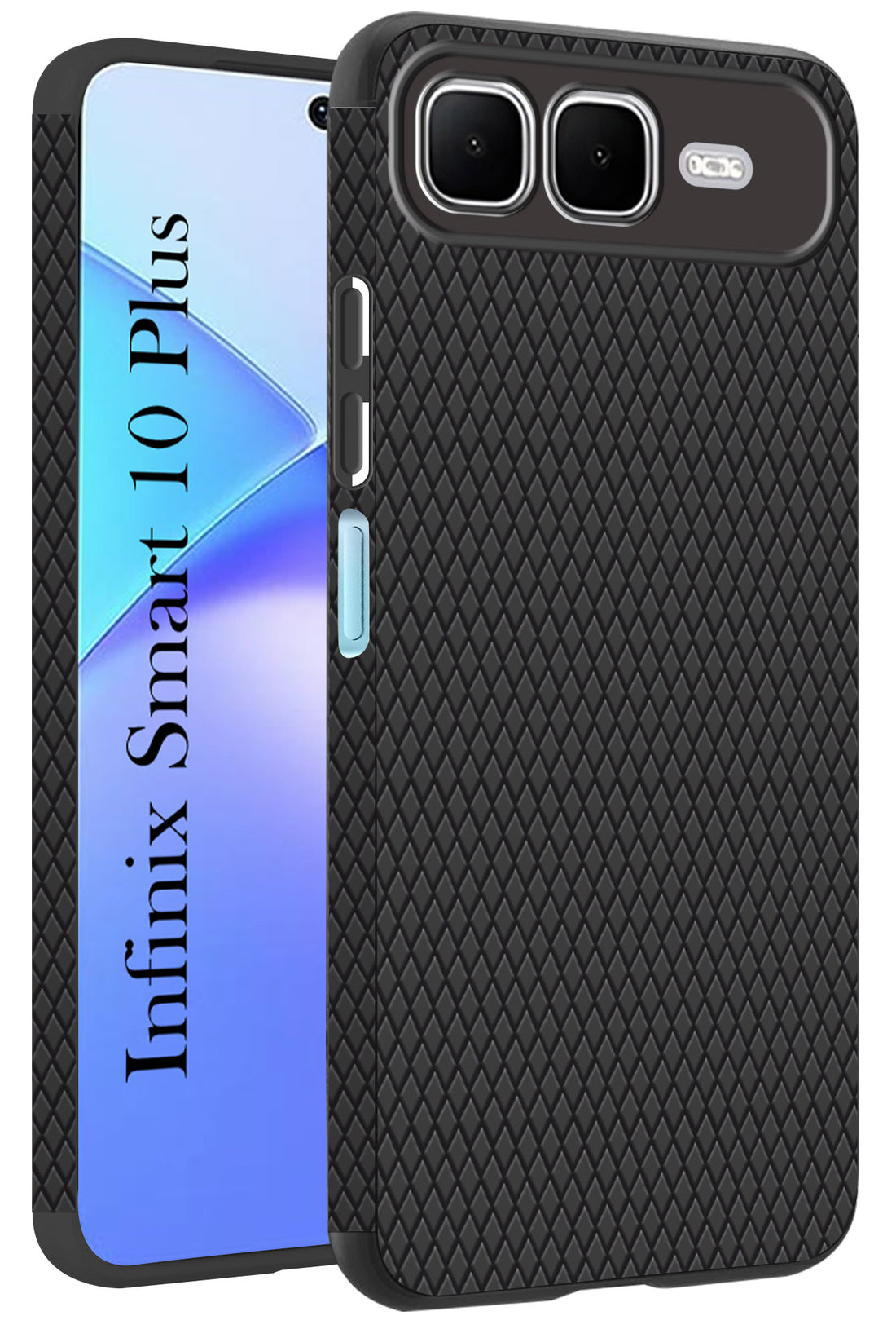 For Infinix Smart 10 Plus Back Cover Case (Camera Protection | Side Grip Texture | Soft and Flexible)
