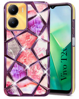 For Vivo T2x Back Case Cover ( Dual Design Glitter Sparkle and Detachable Diamond Print Case | Soft and Flexible)