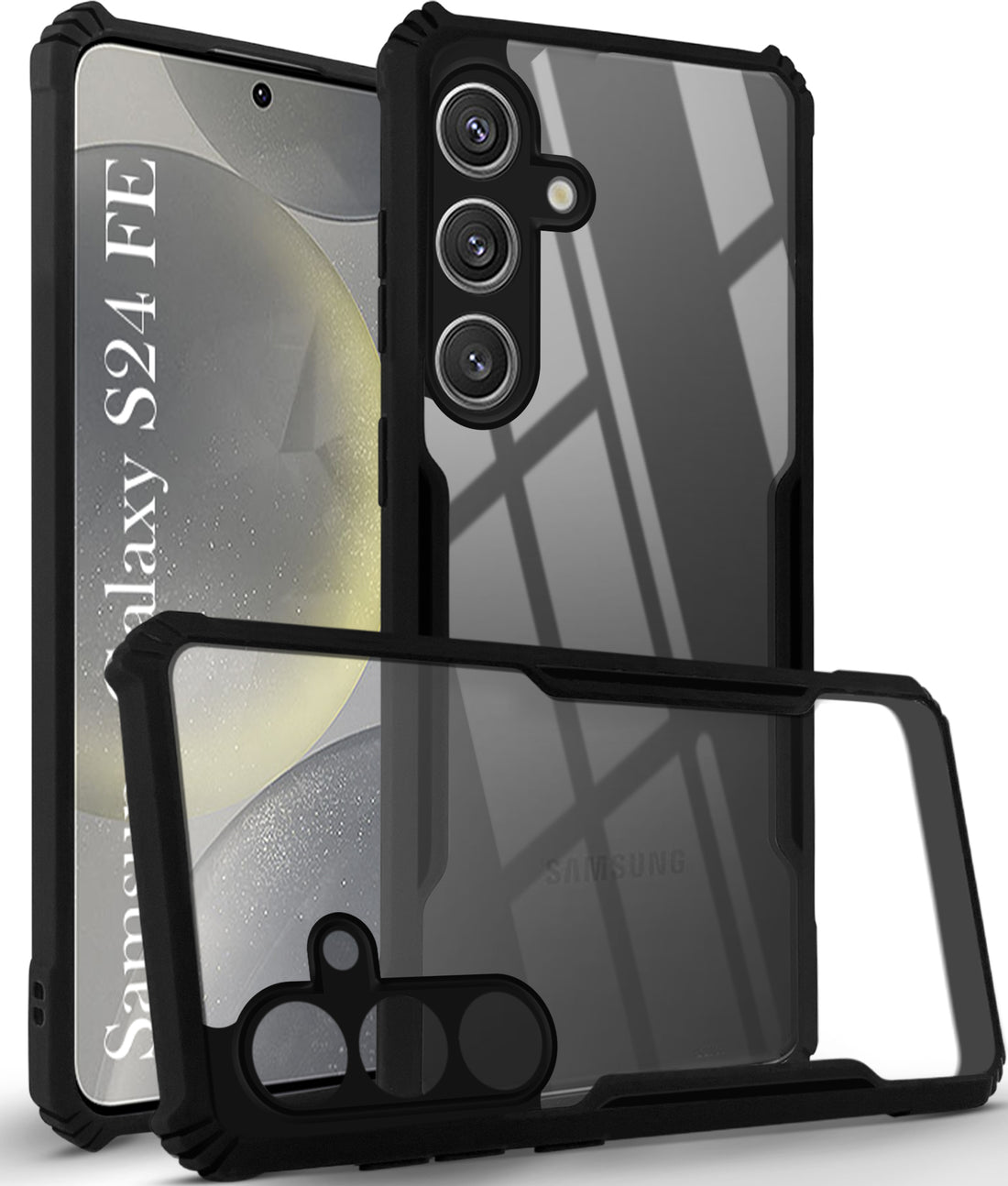 For Samsung Galaxy S24 FE Back Cover Case ( Shockproof with Polycarbonate Clear Panel | Professional )