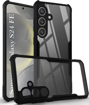 For Samsung Galaxy S24 FE Back Cover Case ( Shockproof with Polycarbonate Clear Panel | Professional )