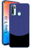 For Vivo Y50 Back Cover Case (Elegant PU Leather Finish | Premium Minimalist Professional | Camera Protection Bump)
