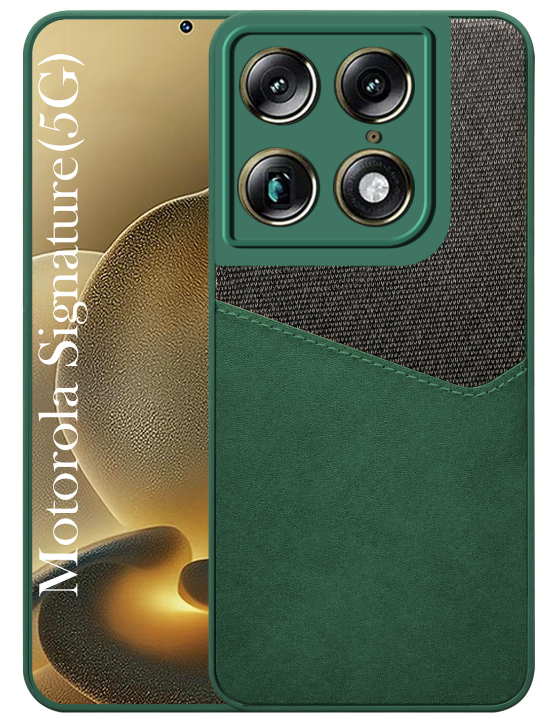 For Motorola Moto Signature 5G Back Cover Case (Dual PU Leather Stitch | Professional Minimalist | Soft and Flexible)