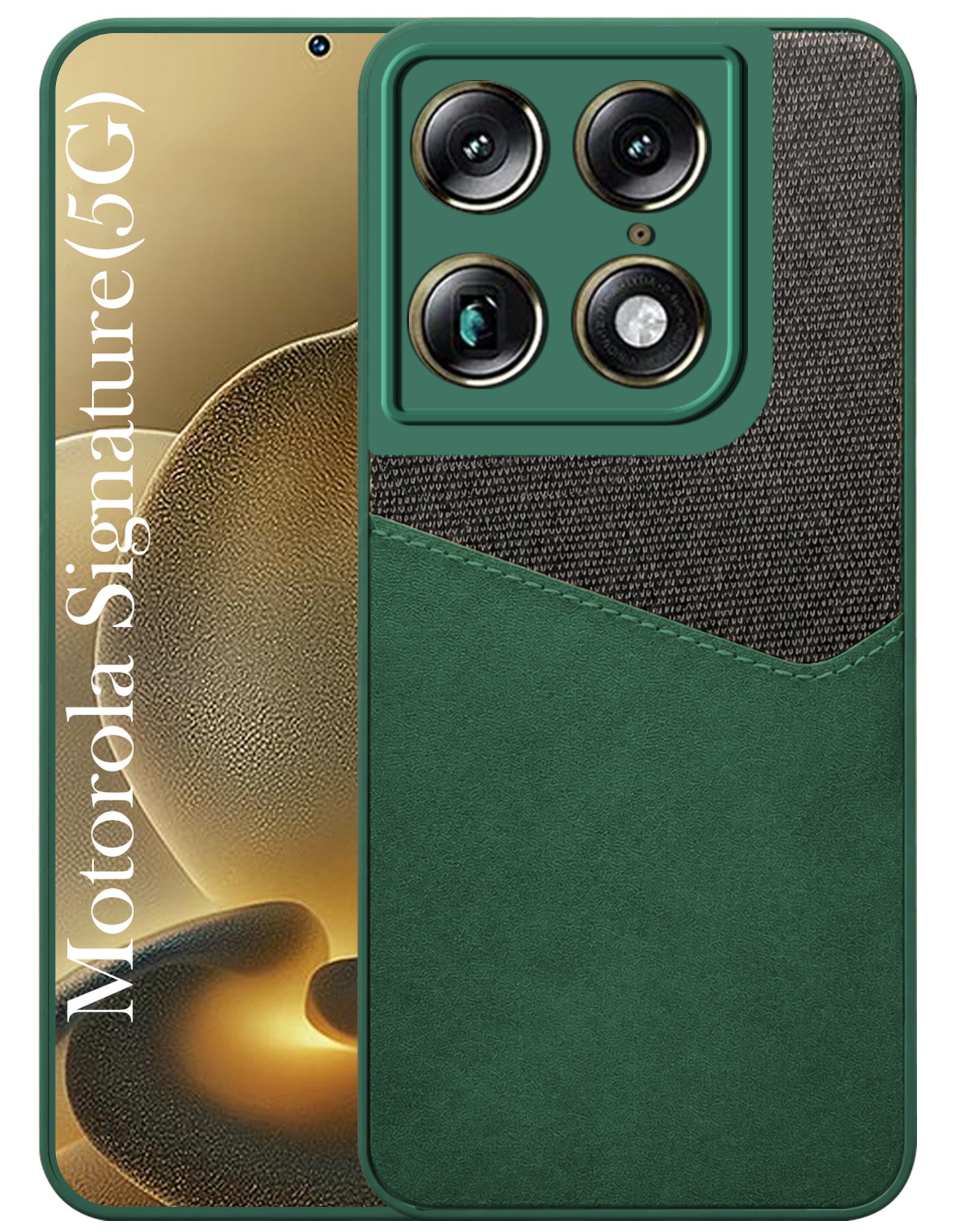 For Motorola Moto Signature 5G Back Cover Case (Dual PU Leather Stitch | Professional Minimalist | Soft and Flexible)