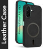 For Samsung Galaxy A26 5G Back Cover Case Leather Finish (MagSafe Compatible Wireless Charging | Soft Touch | Camera Bump Protection)