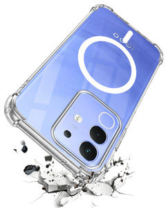 For Vivo iQOO Z10x Back Cover Shockproof Crystal-Clear (Magsafe Wireless Support | Drop & Camera Protection | Hard Polycarbonate)