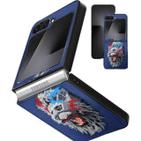 For Samsung Galaxy Z Flip 6 5G | Samsung Galaxy Z Flip 7 FE Leather Back Case Cover (Embroidered Modern Look|Designer Funky Vibe)