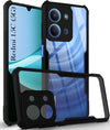 For Redmi 15C Back Cover Case Hybrid (Shockproof with Polycarbonate Clear Panel | Professional Black)