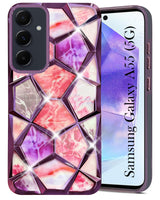 For Samsung Galaxy A55 5G Back Cover Case ( Dual Design Glitter Sparkle and Detachable Diamond Print Case | Soft and Flexible)
