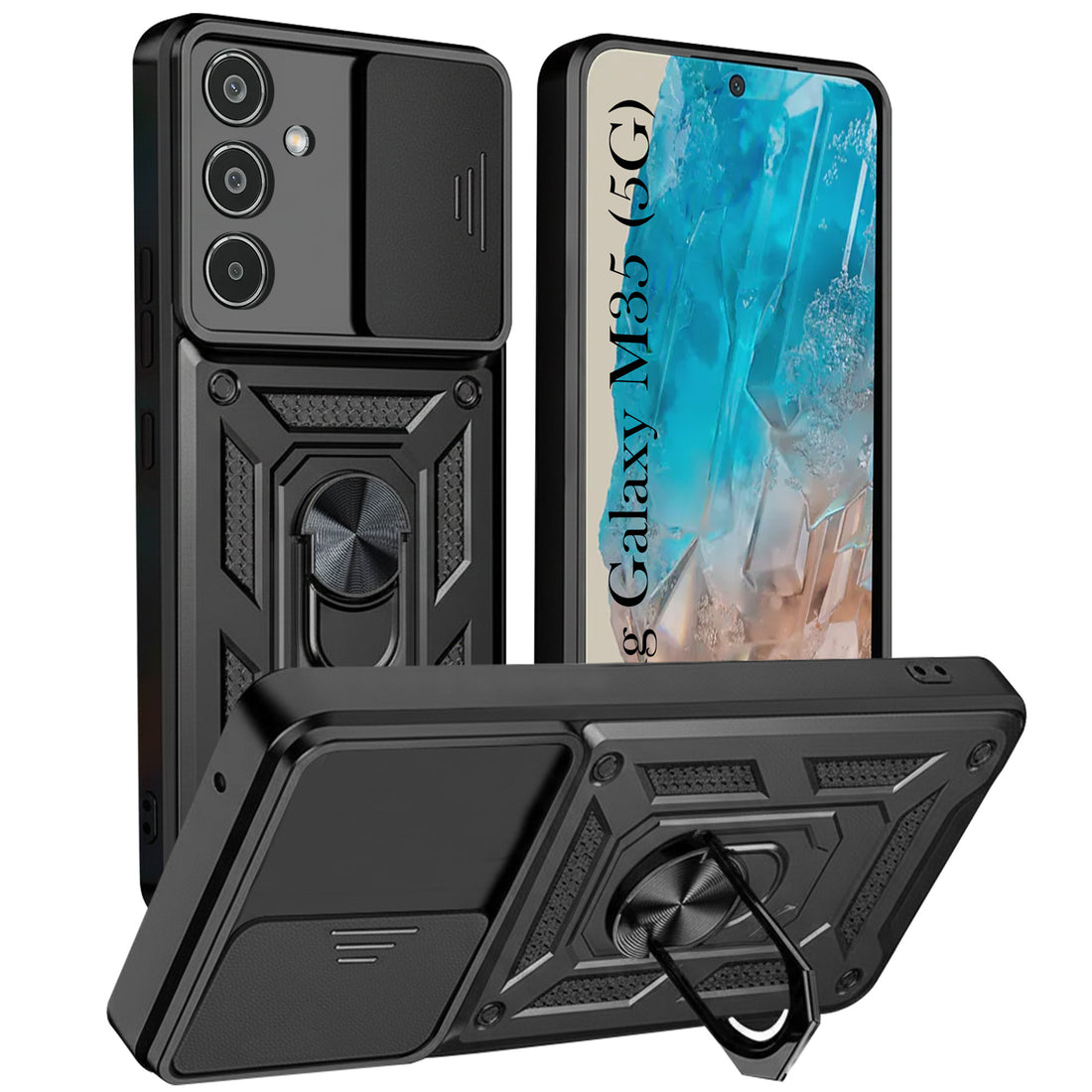 For Samsung Galaxy M35 5G Back Cover Case (Hybrid Dual Armor Polycarbonate)