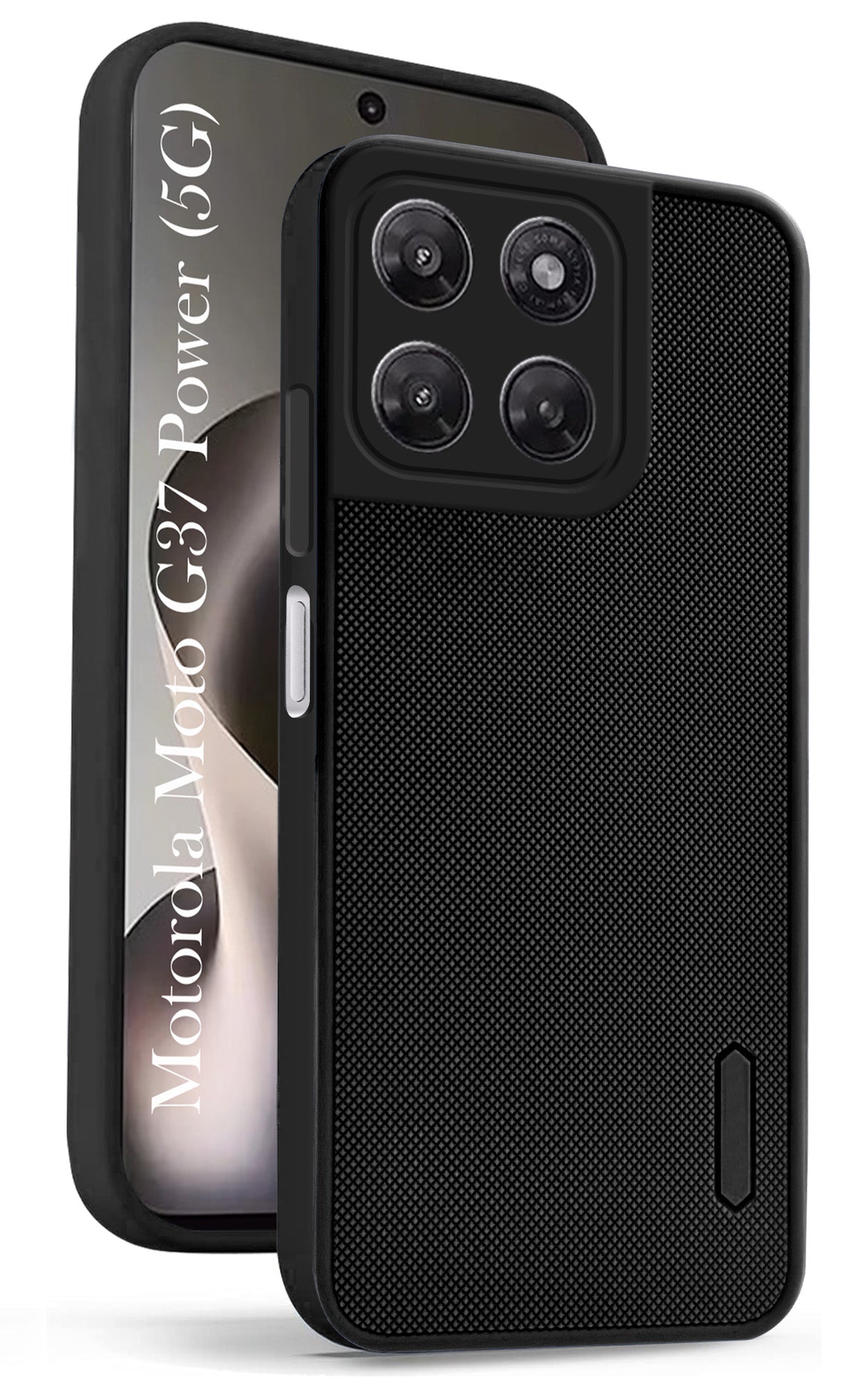 For Motorola Moto G37 Power Back Cover Case Rubberised (Textured Grip Design| Micro-Fiber Cloth Inside | Slim and Light Weight | Soft Touch and Feel)
