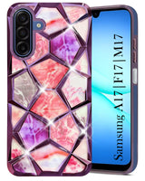 For Samsung Galaxy A17 | Samsung F17 | Samsung M17 5G Back Cover Case (Dual Design Glitter Sparkle and Detachable Diamond Print Case | Soft and Flexible)