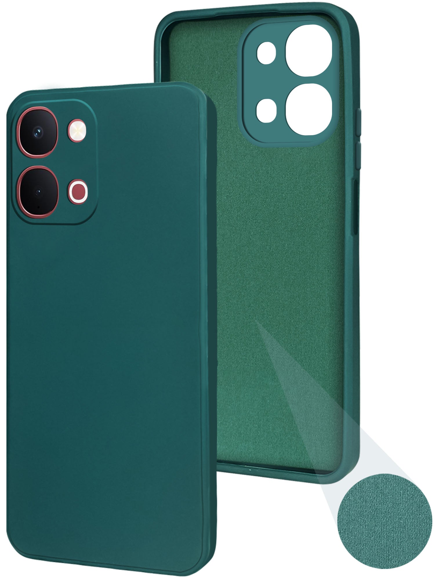 For Vivo Y31T 5G Back Cover Case (Matte Finish Silicone with Inside Fiber cloth)