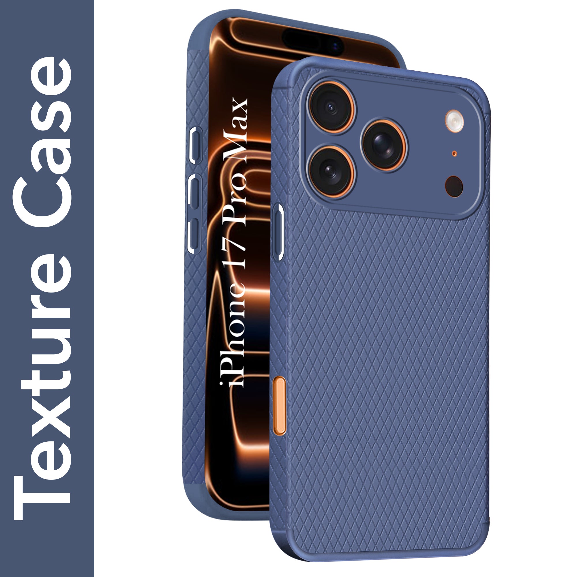 For Apple iPhone 17 Pro Max Back Cover Case (Camera Protection | Side Grip Texture | Soft and Flexible)