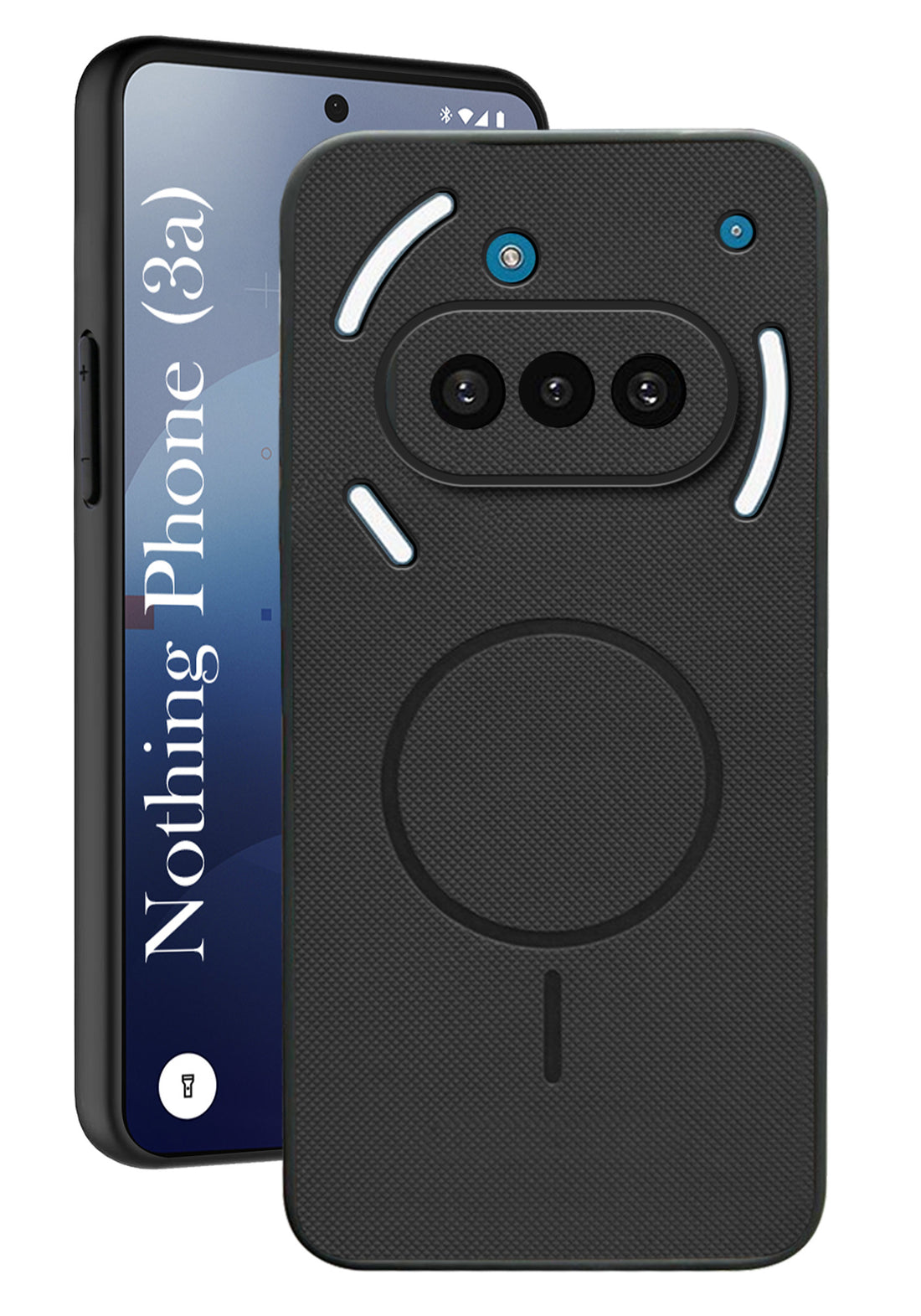 For Nothing Phone 3A Back Cover Case PU Leather (Texture Grip Design | Professional Minimalist | Camera Protection | Soft and Flexible)