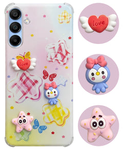 For Samsung Galaxy A15 5G Back Cover Case (3D Cute Cartoons | Hard Back Side Soft | Matte Premium Finish | HD Printing)