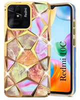 For Xiaomi Redmi 10C Back Cover Case ( Dual Design Glitter Sparkle and Detachable Diamond Print Case | Soft and Flexible)