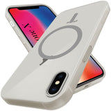 For Apple iPhone X Back Cover Case (Frosted Matte Feel | MagSafe Compatible Wireless Charging | Polycarbonate Material)