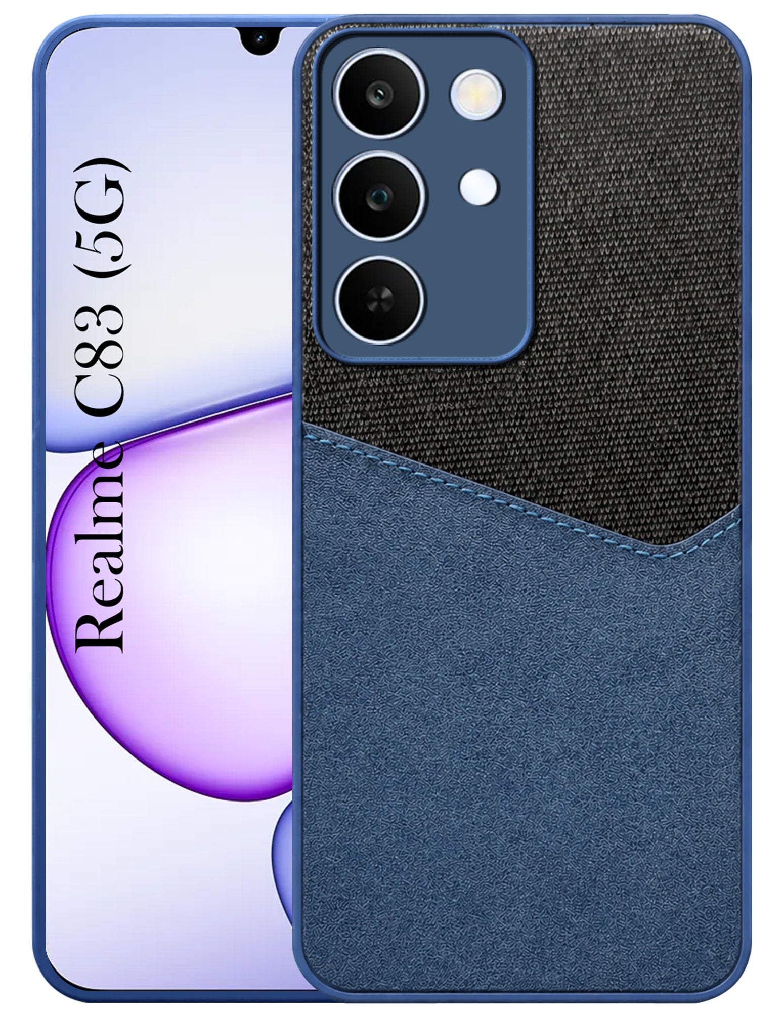 For Realme C83 5G Back Cover Case (Dual PU Leather Stitch | Professional Minimalist | Soft and Flexible)