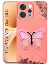 For Vivo V70 | Vivo V70 Elite 5G Back Cover Case (Soft Butterfly Embroidery | Women Teen Girls | Camera Protection| Matte Silicone)