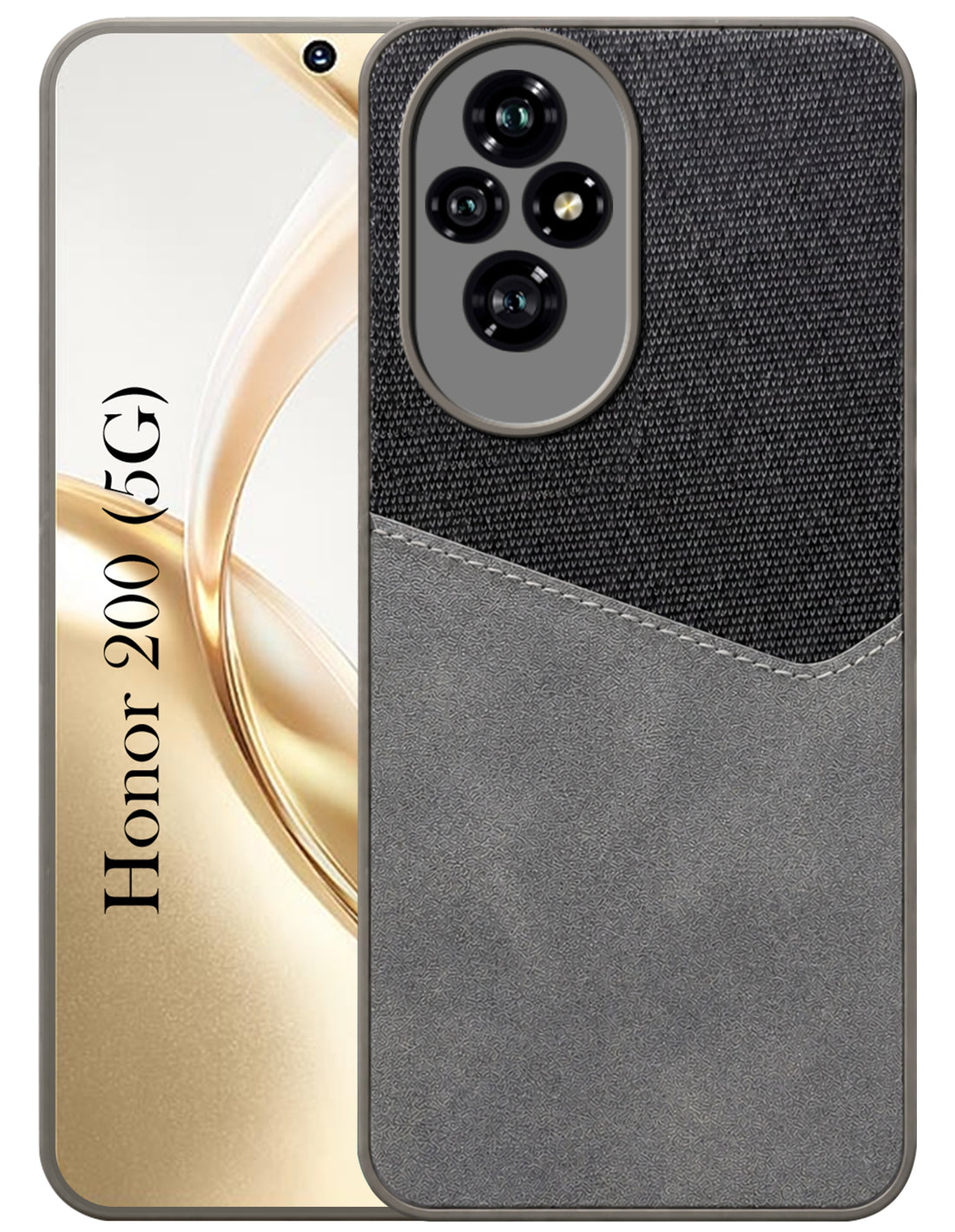 For Honor 200 5G Back Cover Case (Dual PU Leather Stitch | Professional Minimalist | Soft and Flexible)