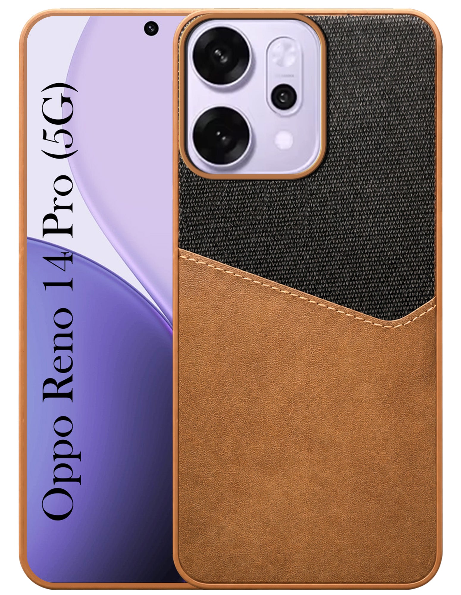 For Oppo Reno14 Pro 5G | Oppo Reno 14 Pro 5G Back Cover Case (Dual PU Leather Stitch | Professional Minimalist | Soft and Flexible)