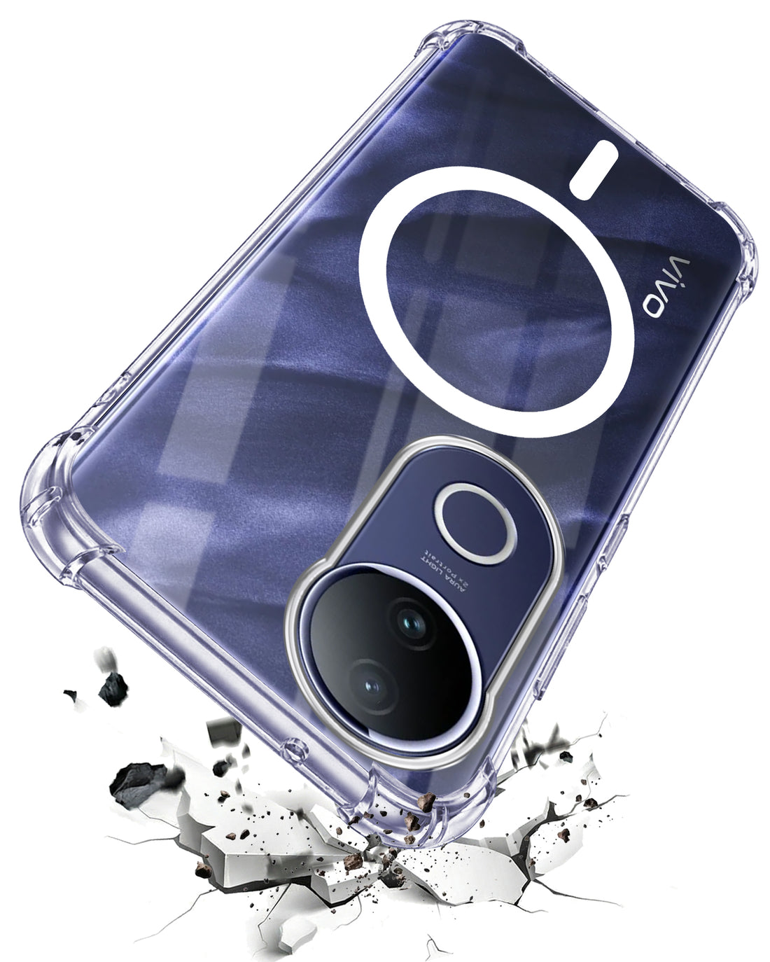 For Vivo T4R Back Cover Shockproof Crystal-Clear (Magsafe Wireless Support | Drop & Camera Protection | Hard Polycarbonate)