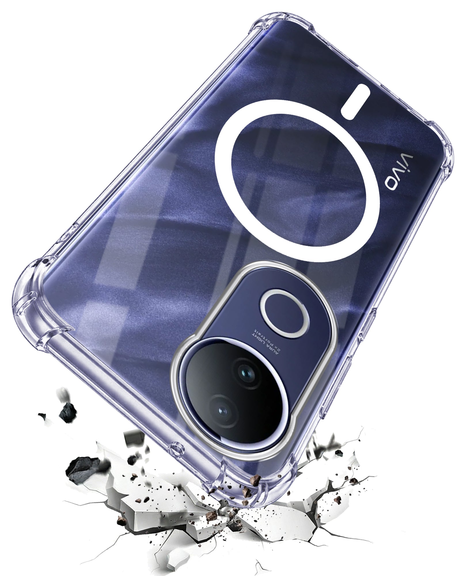 For Vivo T4R Back Cover Shockproof Crystal-Clear (Magsafe Wireless Support | Drop & Camera Protection | Hard Polycarbonate)