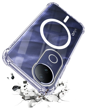 For Vivo T4R Back Cover Shockproof Crystal-Clear (Magsafe Wireless Support | Drop & Camera Protection | Hard Polycarbonate)