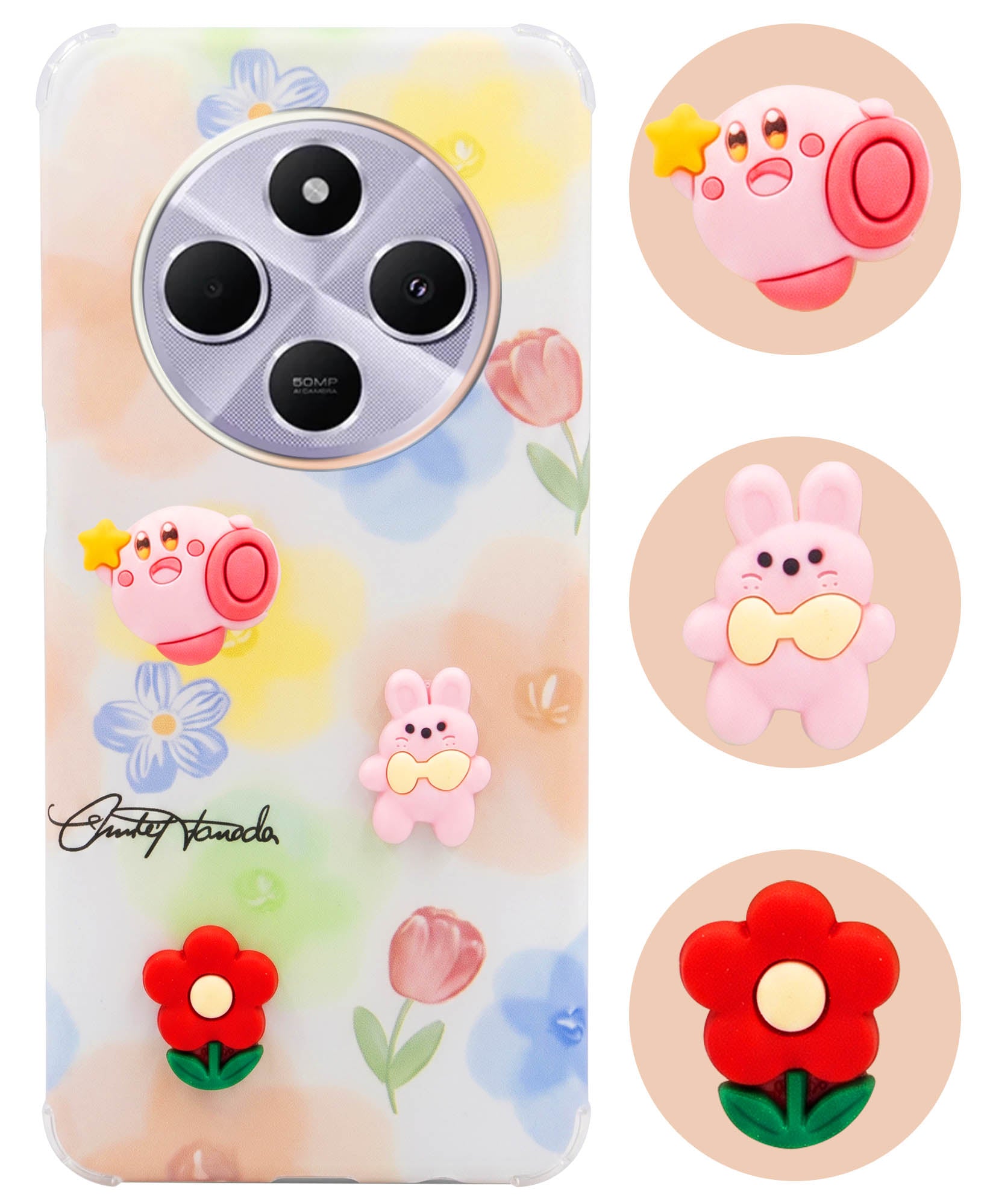 For Redmi A4 5G | Xiaomi Redmi 14C Back Cover Case (3D Cute Cartoons | Hard Back Side Soft | Matte Premium Finish | HD Printing)