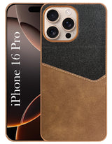 For Apple iPhone 16 Pro Back Cover Case (Dual PU Leather Stitch | Professional Minimalist | Soft and Flexible)