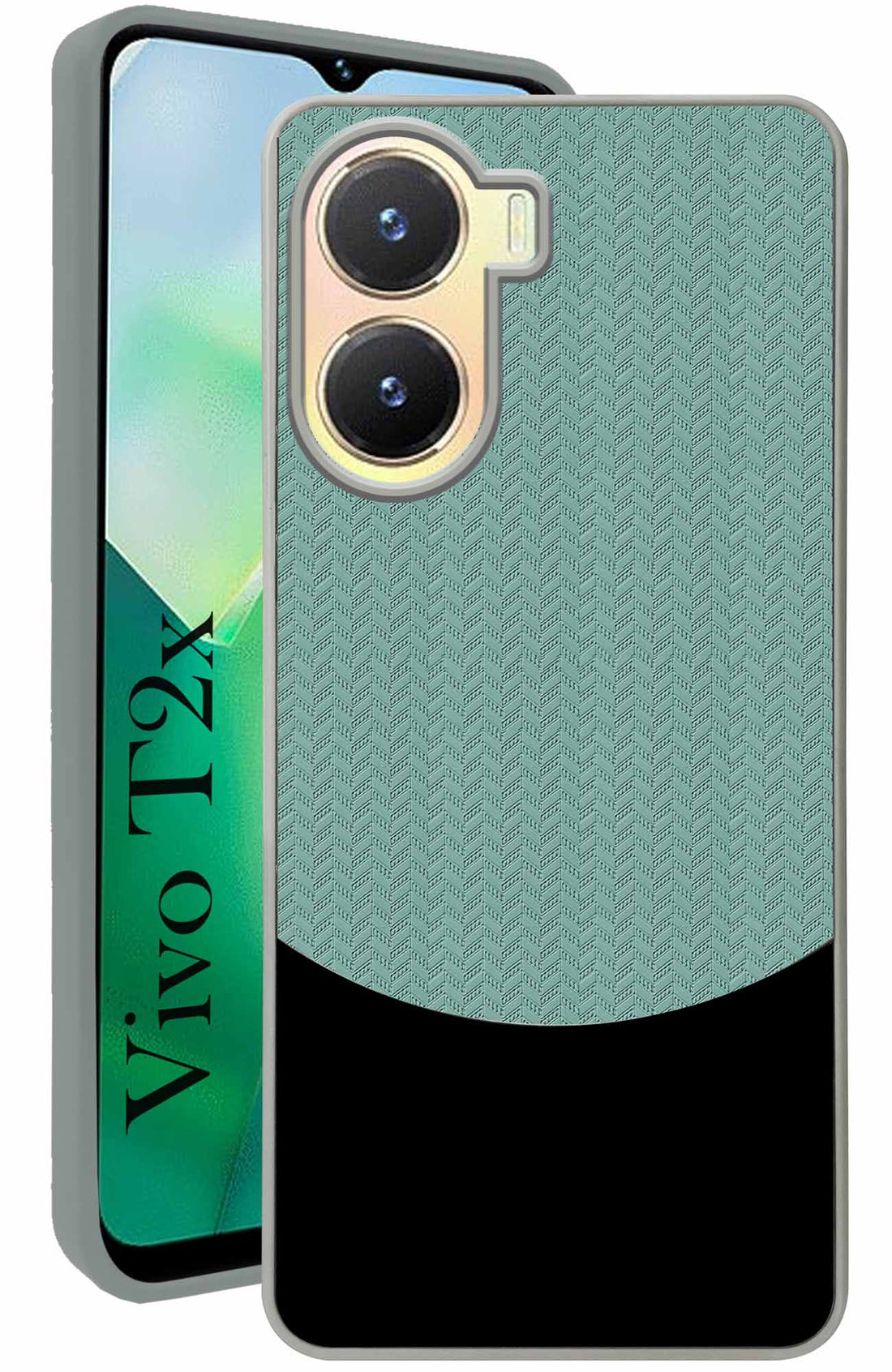 For Vivo T2x Back Cover Case (Elegant PU Leather Finish | Premium Minimalist Professional | Camera Protection Bump)