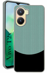 For Vivo T2x Back Cover Case (Elegant PU Leather Finish | Premium Minimalist Professional | Camera Protection Bump)